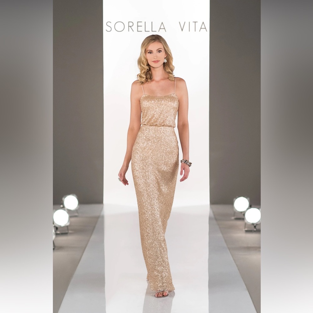 Sorella Vita SEQUIN BRIDESMAID DRESS - 8690 in Gold